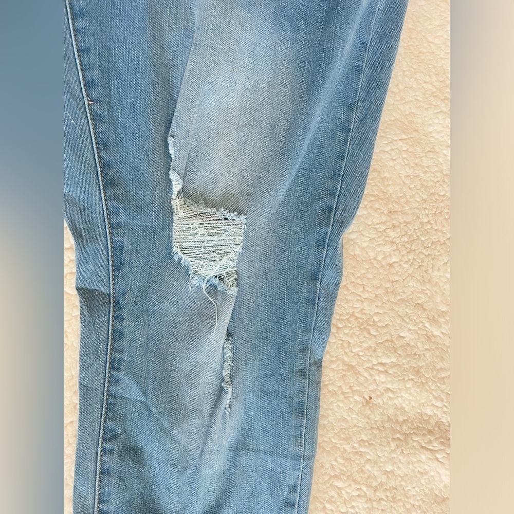 Blue Savvy Curvy Distressed Jeans with Rips - Picture 10 of 11